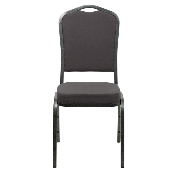 Hercules Series Crown Back Stacking Banquet Chair In Gray Fabric - Silver Vein Frame By Flash Furniture | Side Chairs | Modishstore - 4