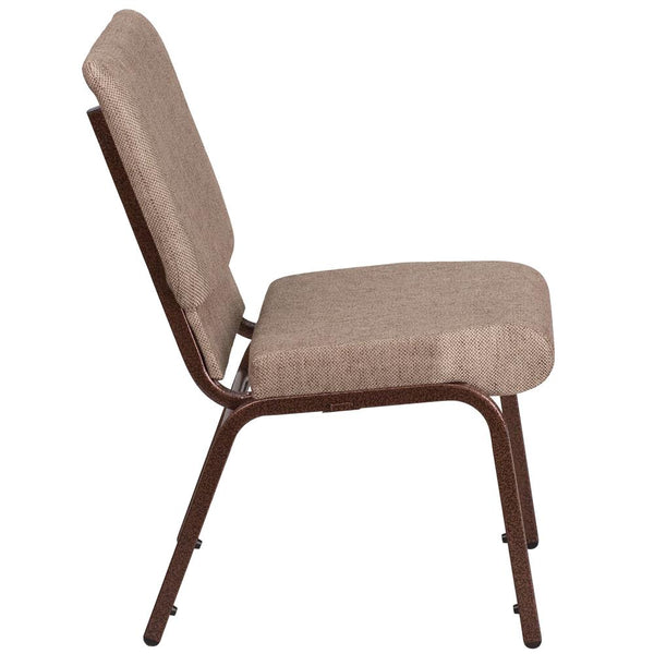 Hercules Series 18.5''W Stacking Church Chair In Beige Fabric - Copper Vein Frame By Flash Furniture | Side Chairs | Modishstore - 2