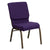 Hercules Series 18.5''W Stacking Church Chair In Royal Purple Fabric - Gold Vein Frame By Flash Furniture | Side Chairs | Modishstore