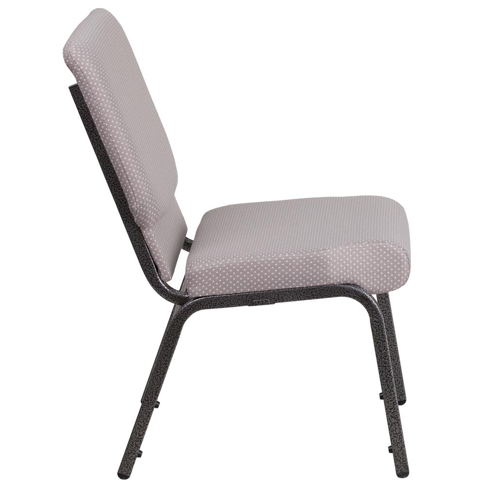 Hercules Series 18.5''W Stacking Church Chair In Gray Dot Fabric - Silver Vein Frame By Flash Furniture | Side Chairs | Modishstore - 2