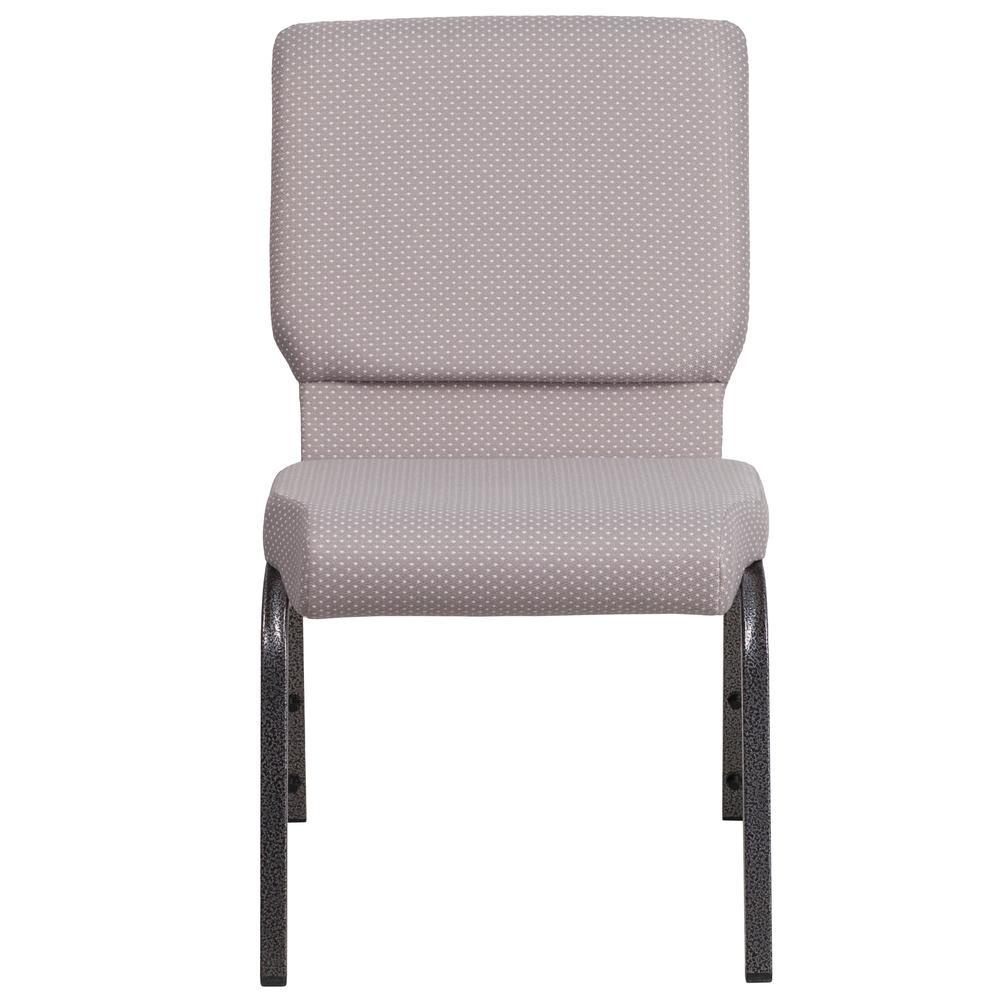 Hercules Series 18.5''W Stacking Church Chair In Gray Dot Fabric - Silver Vein Frame By Flash Furniture | Side Chairs | Modishstore - 4