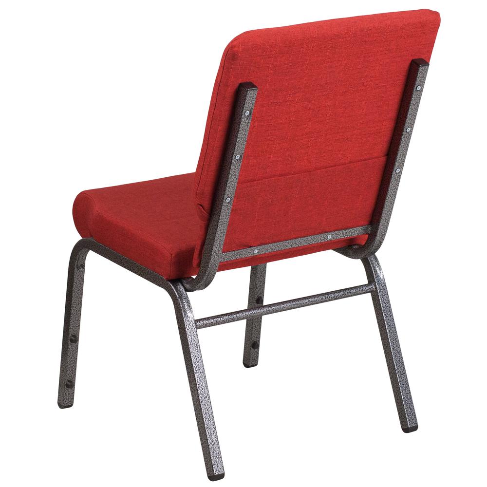 Hercules Series 18.5''W Stacking Church Chair In Red Fabric - Silver Vein Frame By Flash Furniture | Side Chairs | Modishstore - 3