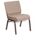 Hercules Series 21''W Church Chair In Beige Fabric With Book Rack - Copper Vein Frame By Flash Furniture | Side Chairs | Modishstore