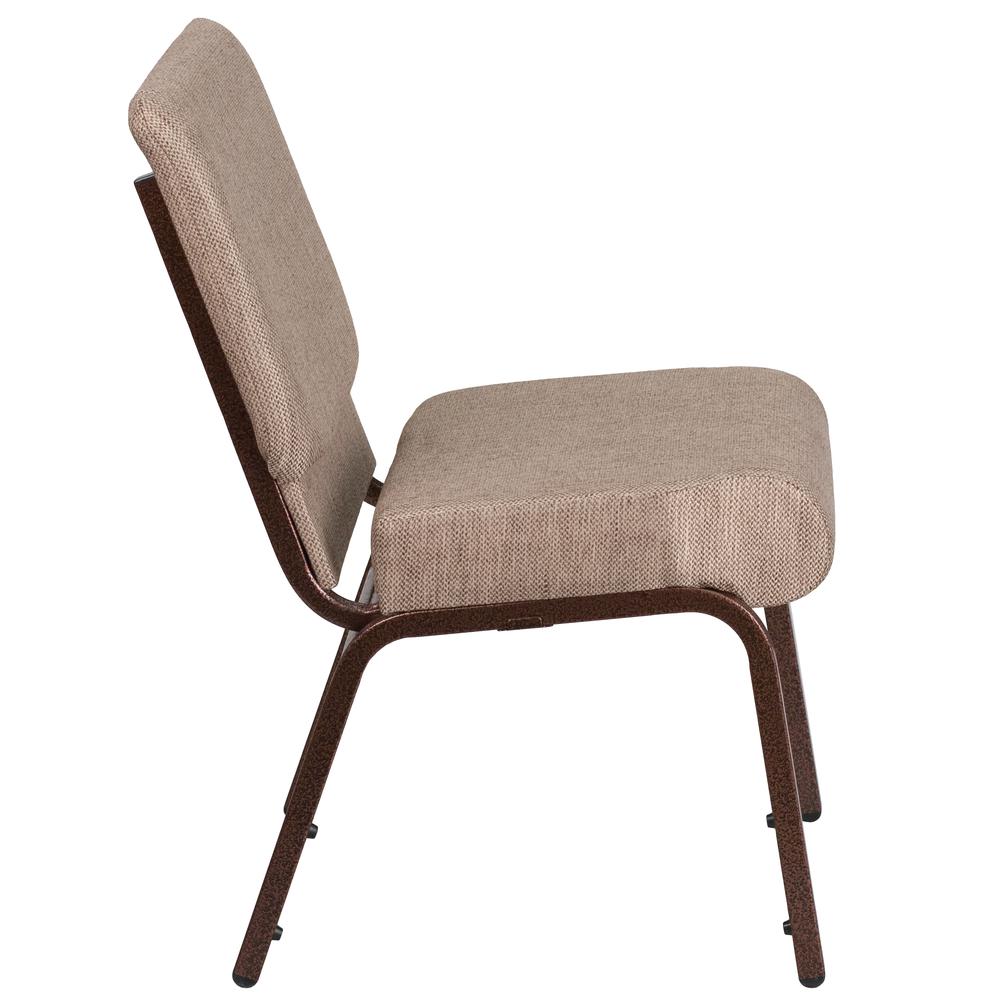 Hercules Series 21''W Stacking Church Chair In Beige Fabric - Copper Vein Frame By Flash Furniture | Side Chairs | Modishstore - 2