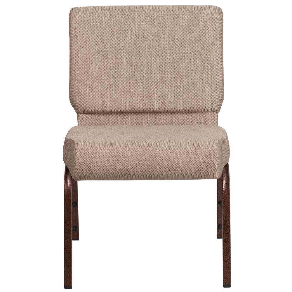 Hercules Series 21''W Stacking Church Chair In Beige Fabric - Copper Vein Frame By Flash Furniture | Side Chairs | Modishstore - 4