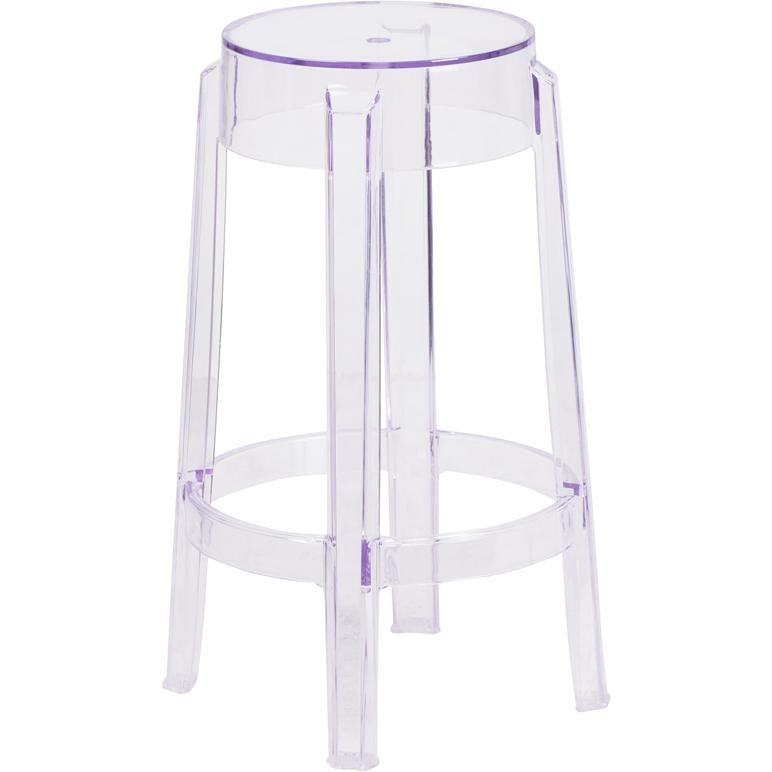 25.75'' High Transparent Counter Height Stool By Flash Furniture | Bar Stools | Modishstore - 2