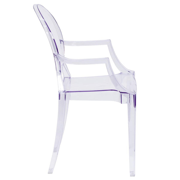 Ghost Chair With Arms In Transparent Crystal By Flash Furniture | Dining Chairs | Modishstore - 2