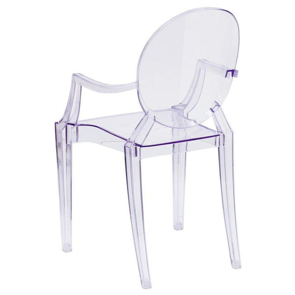 Ghost Chair With Arms In Transparent Crystal By Flash Furniture | Dining Chairs | Modishstore - 3