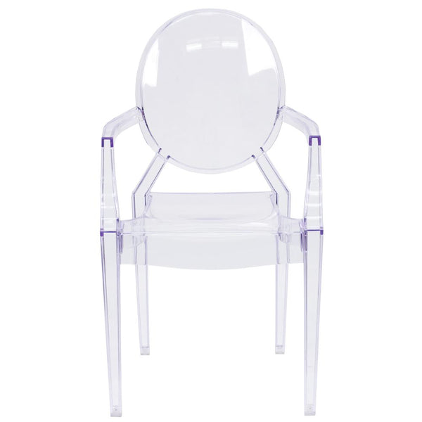 Ghost Chair With Arms In Transparent Crystal By Flash Furniture | Dining Chairs | Modishstore - 4