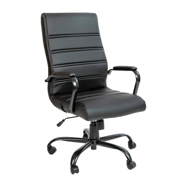 High Back Black Leathersoft Executive Swivel Office Chair With Black Frame And Arms By Flash Furniture | Office Chairs | Modishstore - 2