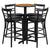 24'' Round Natural Laminate Table Set With X-Base And 4 Two-Slat Ladder Back Metal Barstools - Black Vinyl Seat By Flash Furniture | Bar Stools & Table | Modishstore - 2