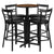 24'' Round Walnut Laminate Table Set With X-Base And 4 Two-Slat Ladder Back Metal Barstools - Black Vinyl Seat By Flash Furniture | Bar Stools & Table | Modishstore - 2