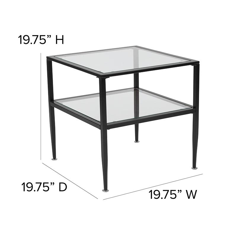 Newport Collection Glass End Table With Black Metal Frame By Flash Furniture | End Tables | Modishstore - 4