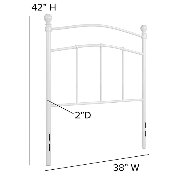 Woodstock Decorative White Metal Twin Size Headboard By Flash Furniture | Headboards | Modishstore - 3