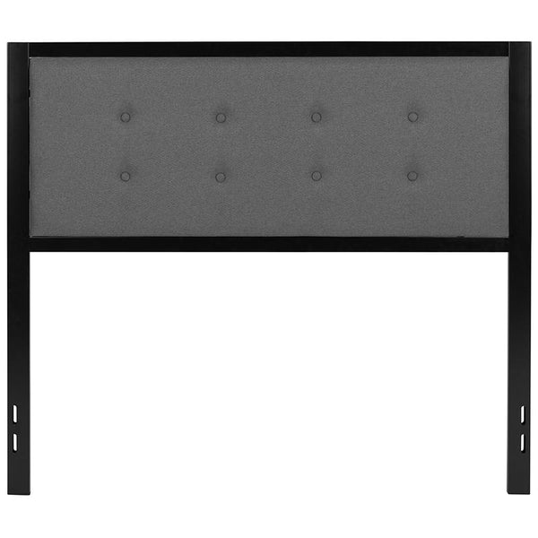 Bristol Metal Tufted Upholstered Full Size Headboard In Dark Gray Fabric By Flash Furniture | Headboards | Modishstore - 2