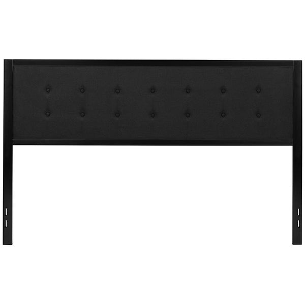 Bristol Metal Tufted Upholstered King Size Headboard In Black Fabric By Flash Furniture | Headboards | Modishstore