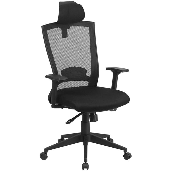 High Back Black Mesh Executive Swivel Ergonomic Office Chair With Back Angle Adjustment And Adjustable Arms By Flash Furniture | Office Chairs | Modishstore