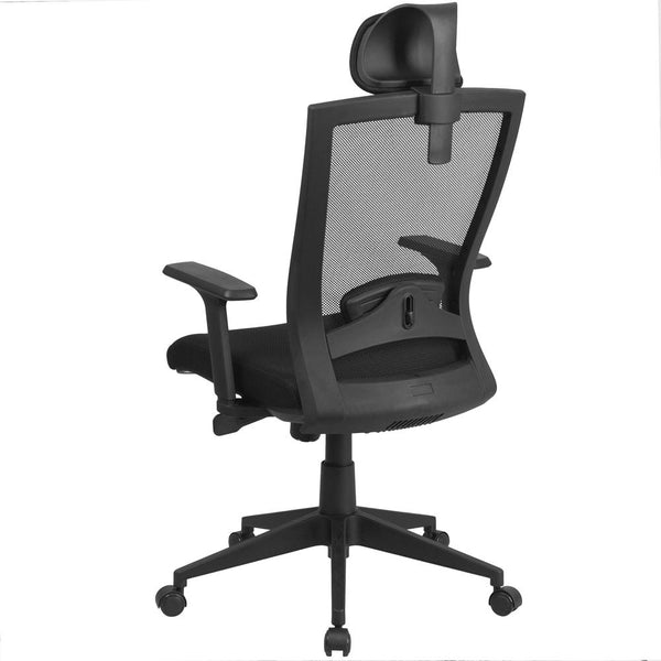 High Back Black Mesh Executive Swivel Ergonomic Office Chair With Back Angle Adjustment And Adjustable Arms By Flash Furniture | Office Chairs | Modishstore - 3
