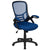 High Back Blue Mesh Ergonomic Swivel Office Chair With Black Frame And Flip-Up Arms By Flash Furniture | Office Chairs | Modishstore
