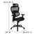 Ergonomic Mesh Office Chair With 2-To-1 Synchro-Tilt, Adjustable Headrest, Lumbar Support, And Adjustable Pivot Arms In Black By Flash Furniture | Office Chairs | Modishstore - 2