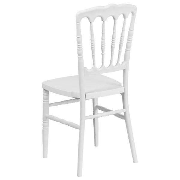 Hercules Series White Resin Stacking Napoleon Chair By Flash Furniture | Side Chairs | Modishstore - 3