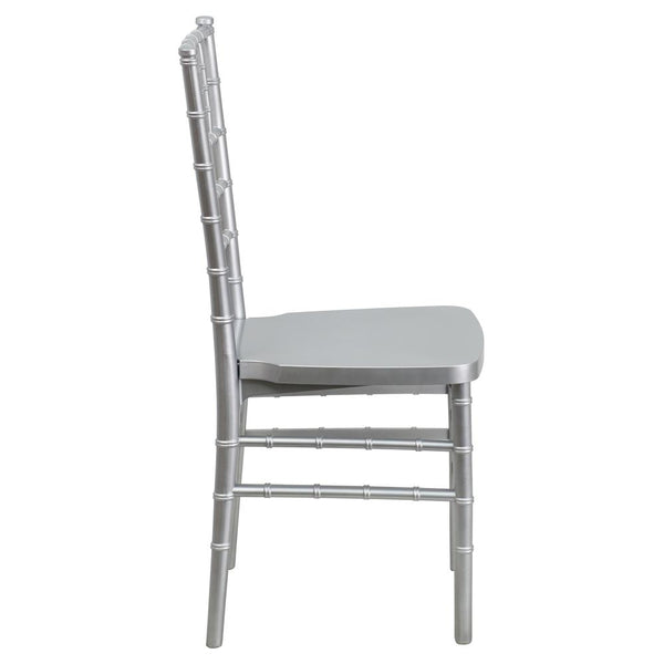 Hercules Premium Series Silver Resin Stacking Chiavari Chair By Flash Furniture | Dining Chairs | Modishstore - 2