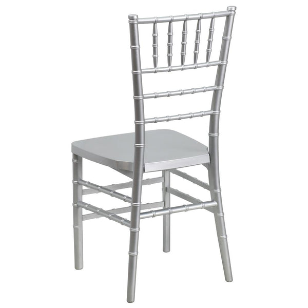 Hercules Premium Series Silver Resin Stacking Chiavari Chair By Flash Furniture | Dining Chairs | Modishstore - 3