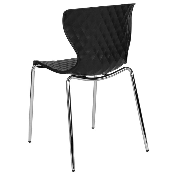 Lowell Contemporary Design Black Plastic Stack Chair By Flash Furniture | Side Chairs | Modishstore - 3