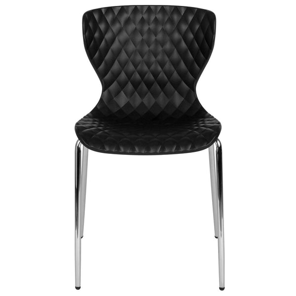 Lowell Contemporary Design Black Plastic Stack Chair By Flash Furniture | Side Chairs | Modishstore - 4