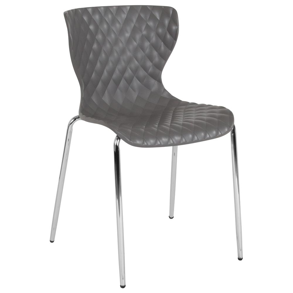 Lowell Contemporary Design Gray Plastic Stack Chair By Flash Furniture | Side Chairs | Modishstore
