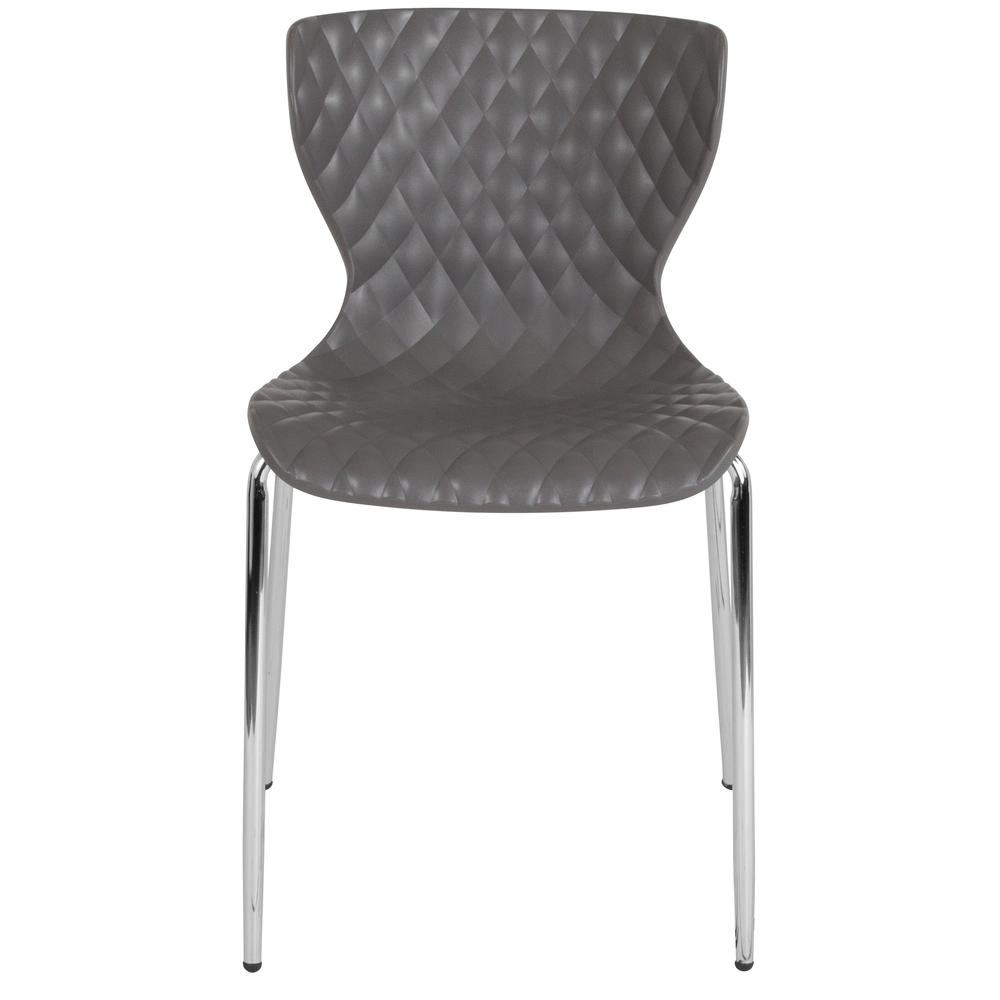 Lowell Contemporary Design Gray Plastic Stack Chair By Flash Furniture | Side Chairs | Modishstore - 4