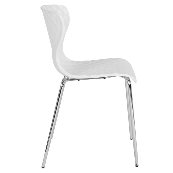 Lowell Contemporary Design White Plastic Stack Chair By Flash Furniture | Side Chairs | Modishstore - 2