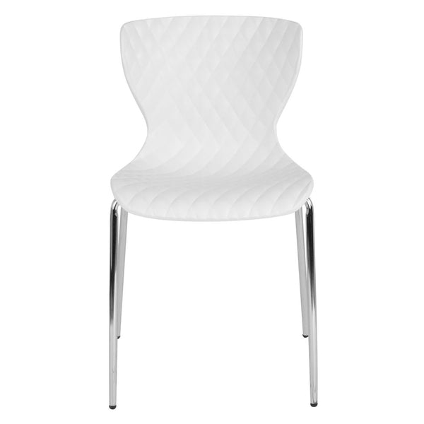 Lowell Contemporary Design White Plastic Stack Chair By Flash Furniture | Side Chairs | Modishstore - 4