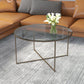 Greenwich Collection Glass Coffee Table With Matte Gold Frame By Flash Furniture | Coffee Tables | Modishstore