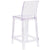Ghost Counter Stool With Square Back In Transparent Crystal By Flash Furniture | Bar Stools | Modishstore - 3