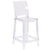 Ghost Counter Stool With Square Back In Transparent Crystal By Flash Furniture | Bar Stools | Modishstore