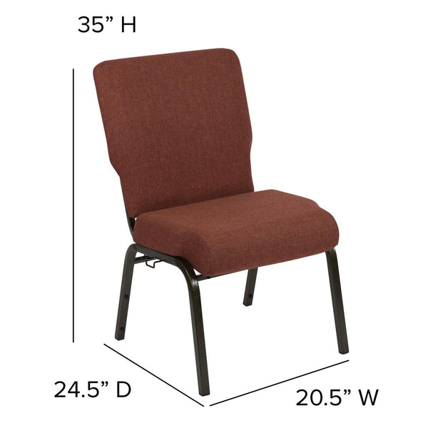 Advantage 20.5 In. Cinnamon Molded Foam Church Chair With Book Rack By Flash Furniture | Side Chairs | Modishstore - 4