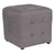 Grid Tufted Upholstered Cube Ottoman Pouf In Light Gray Fabric By Flash Furniture | Ottomans | Modishstore