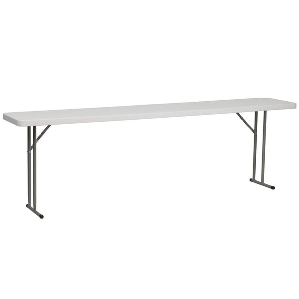 8-Foot Granite In White Plastic Folding Training Table By Flash Furniture | Side Tables | Modishstore
