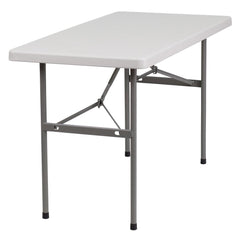 4-Foot Granite In White Plastic Folding Table By Flash Furniture