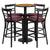 24'' Round Natural Laminate Table Set With Round Base And 4 Two-Slat Ladder Back Metal Barstools - Burgundy Vinyl Seat By Flash Furniture | Bar Stools & Table | Modishstore - 2
