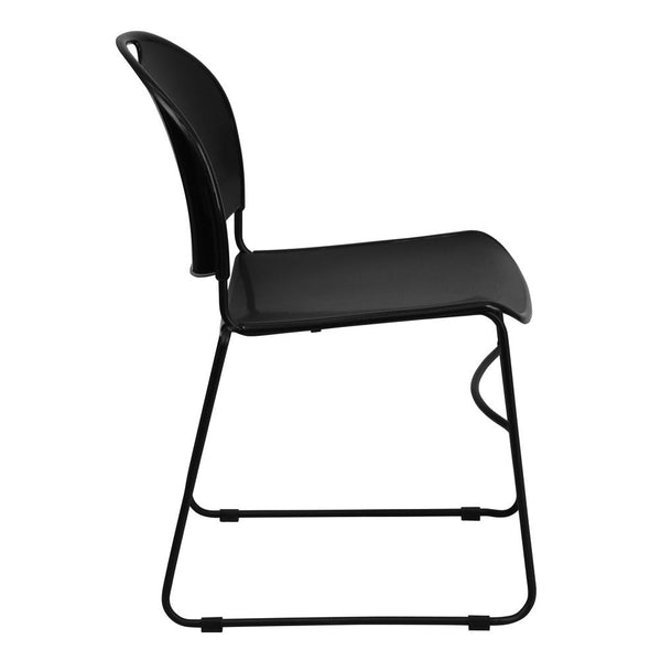 Hercules Series 880 Lb. Capacity Black Ultra-Compact Stack Chair With Black Powder Coated Frame By Flash Furniture | Side Chairs | Modishstore - 4