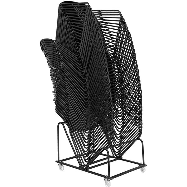 Hercules Series 880 Lb. Capacity Black Ultra-Compact Stack Chair With Black Powder Coated Frame By Flash Furniture | Side Chairs | Modishstore - 3