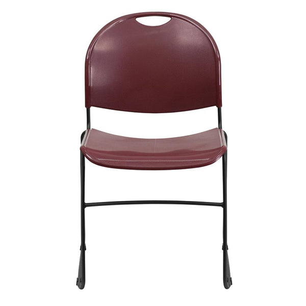 Hercules Series 880 Lb. Capacity Burgundy Ultra-Compact Stack Chair With Black Powder Coated Frame By Flash Furniture | Side Chairs | Modishstore - 4