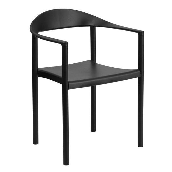 Hercules Series 1000 Lb. Capacity Black Plastic Cafe Stack Chair By Flash Furniture | Side Chairs | Modishstore