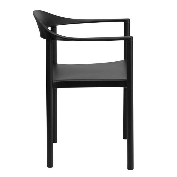Hercules Series 1000 Lb. Capacity Black Plastic Cafe Stack Chair By Flash Furniture | Side Chairs | Modishstore - 2