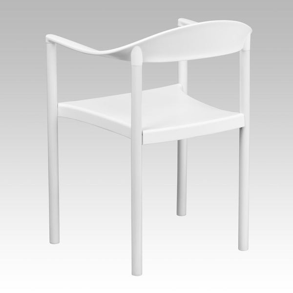 Hercules Series 1000 Lb. Capacity White Plastic Cafe Stack Chair By Flash Furniture | Side Chairs | Modishstore - 3