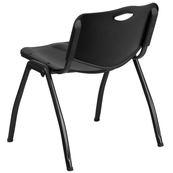 Hercules Series 880 Lb. Capacity Black Plastic Stack Chair By Flash Furniture | Side Chairs | Modishstore - 3