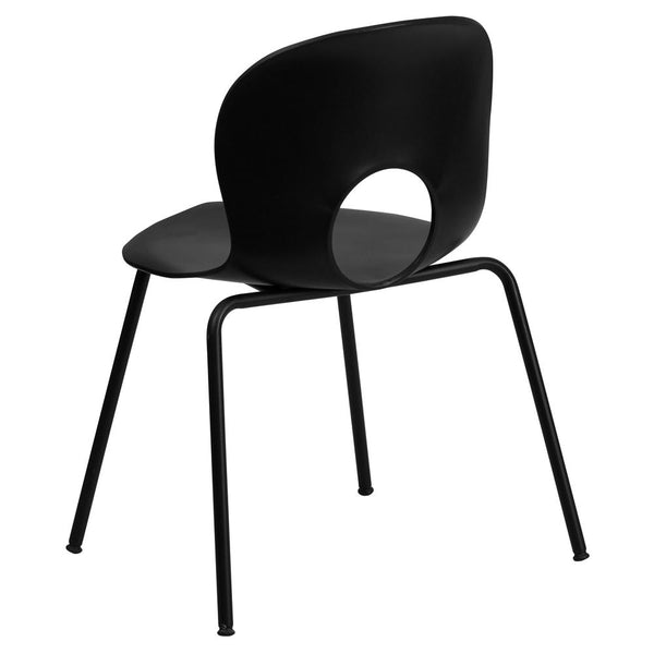 Hercules Series 770 Lb. Capacity Designer Black Plastic Stack Chair With Black Frame By Flash Furniture | Side Chairs | Modishstore - 3