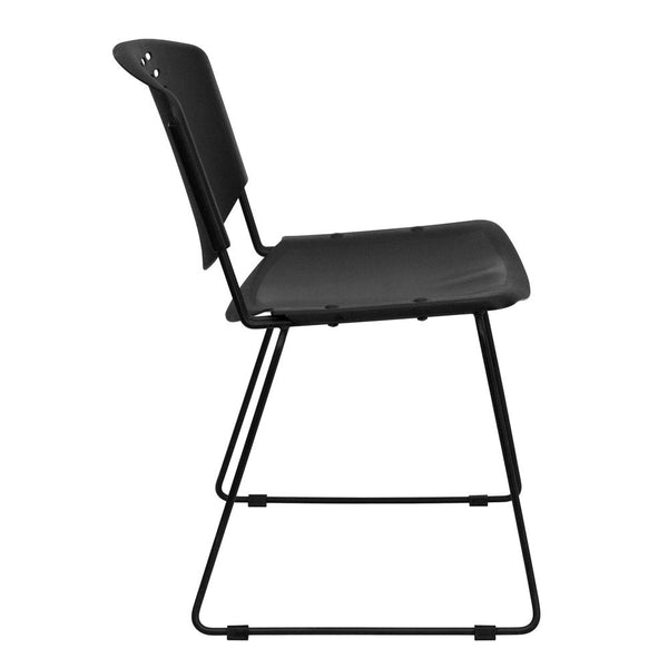 Hercules Series 400 Lb. Capacity Black Plastic Stack Chair With Black Frame By Flash Furniture | Side Chairs | Modishstore - 2